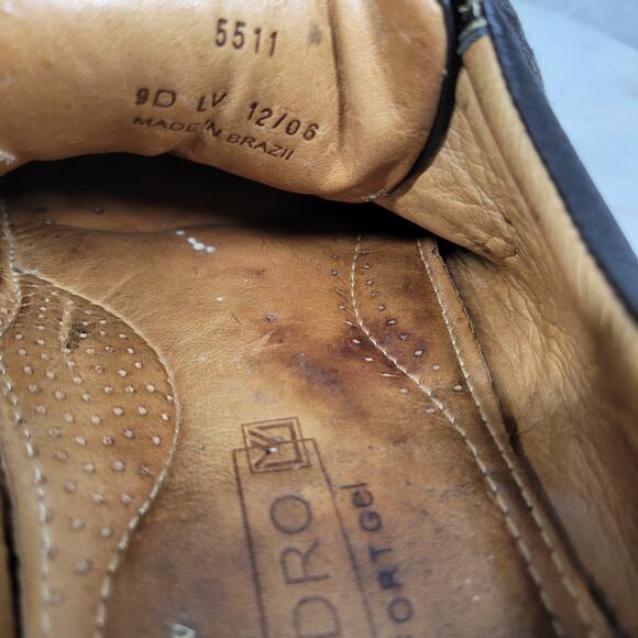 Sandro Moscoloni Brazil Comfort Shoes Mens 9D Black Leather Casual Lace Up - Picture 13 of 16